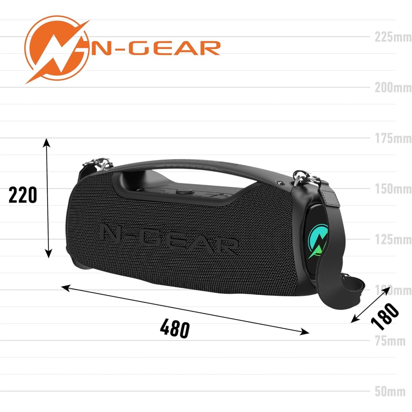 N-Gear Portable Karaoke Outdoor Speaker 1xWireless Mic - NRG500 - Portable Karaoke Outdoor Speaker 1xWireless Mic
