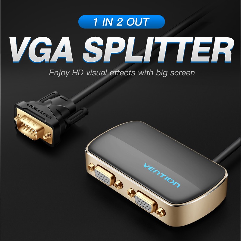 Buy Vention VGA Splitter - DBABF - 2-Port with Power & VGA Cable 1.0m in Cyprus, Nicosia, Limassol, Larnaka, Pafos
