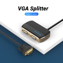 Buy Vention VGA Splitter - DBABF - 2-Port with Power & VGA Cable 1.0m in Cyprus, Nicosia, Limassol, Larnaka, Pafos
