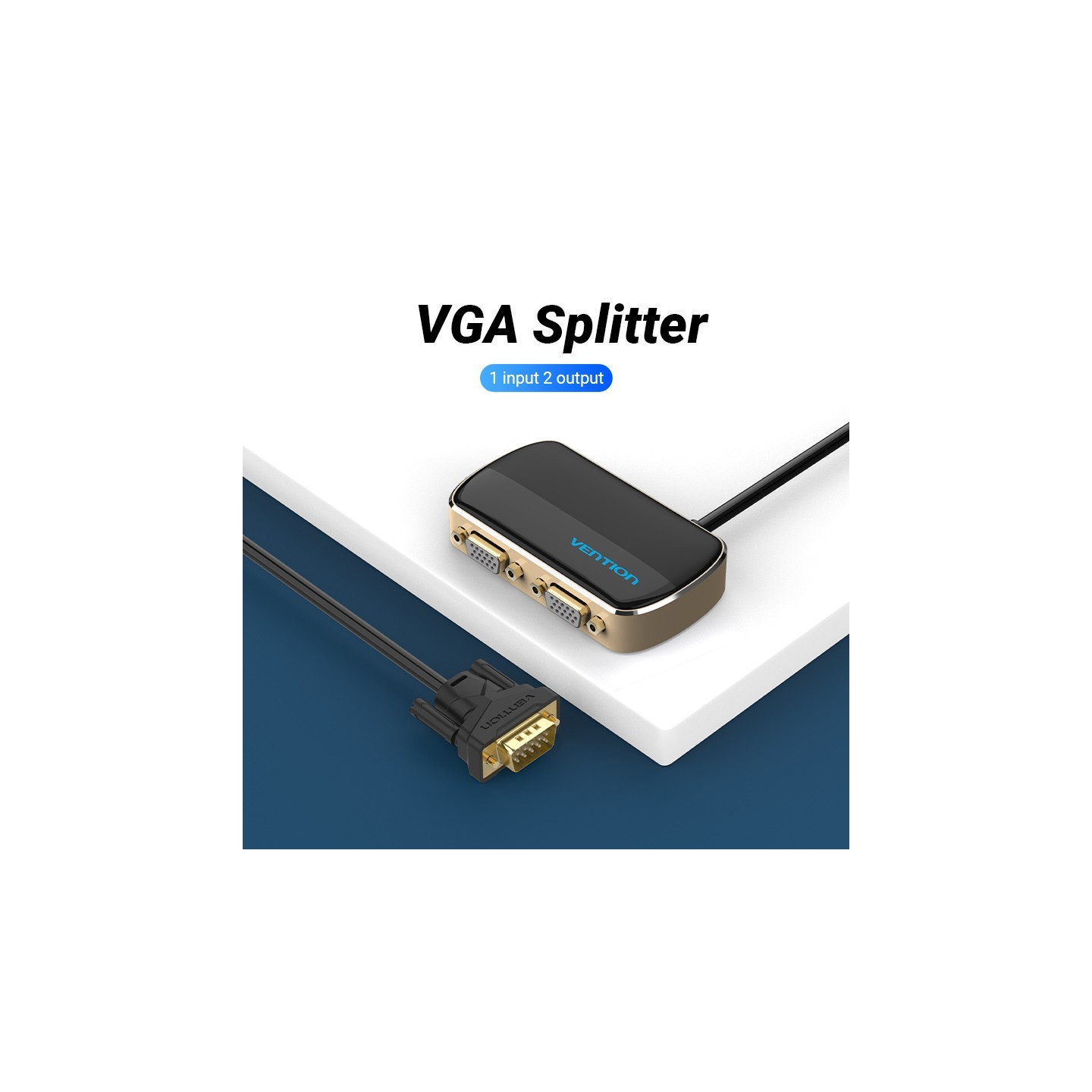 Vention VGA Splitter - DBABF - 2-Port with Power & VGA Cable 1.0m — Buy in Cyprus with Fast Delivery