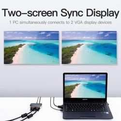 Buy Vention VGA Splitter - DBABF - 2-Port with Power & VGA Cable 1.0m in Cyprus, Nicosia, Limassol, Larnaka, Pafos