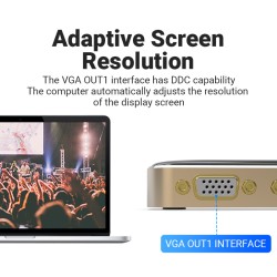 Buy Vention VGA Splitter - DBABF - 2-Port with Power & VGA Cable 1.0m in Cyprus, Nicosia, Limassol, Larnaka, Pafos