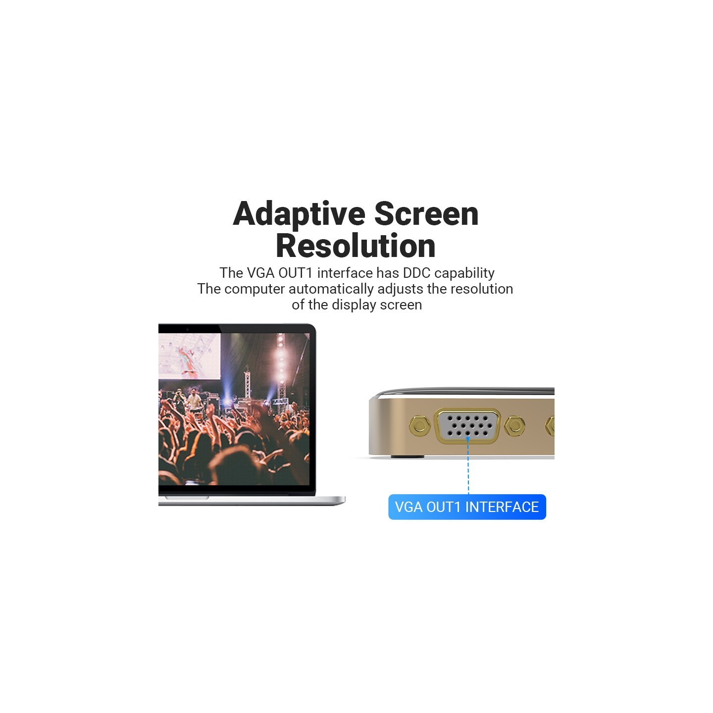 Vention VGA Splitter - DBABF - 2-Port with Power & VGA Cable 1.0m — Buy in Cyprus with Fast Delivery