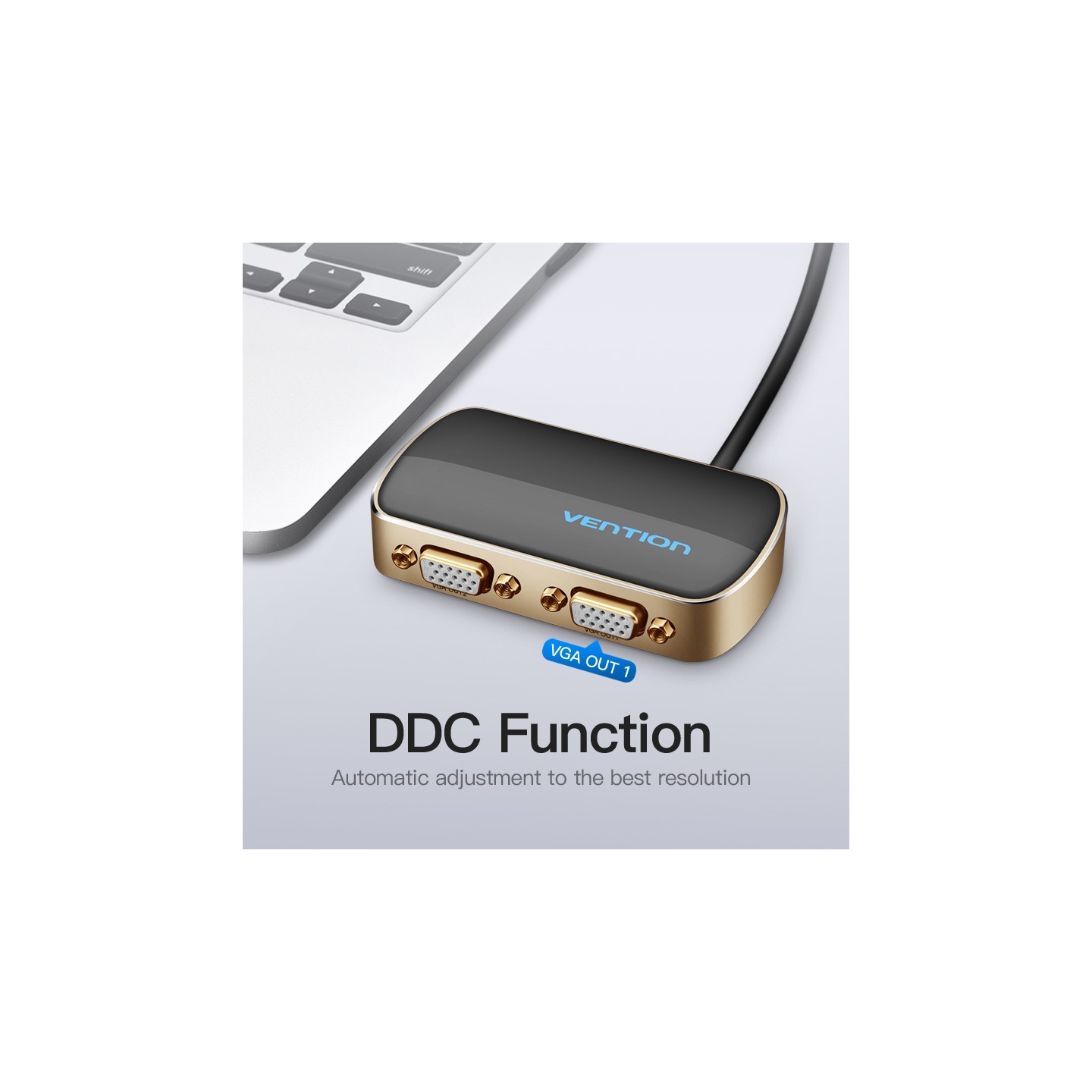 Vention VGA Splitter - DBABF - 2-Port with Power & VGA Cable 1.0m — Buy in Cyprus with Fast Delivery