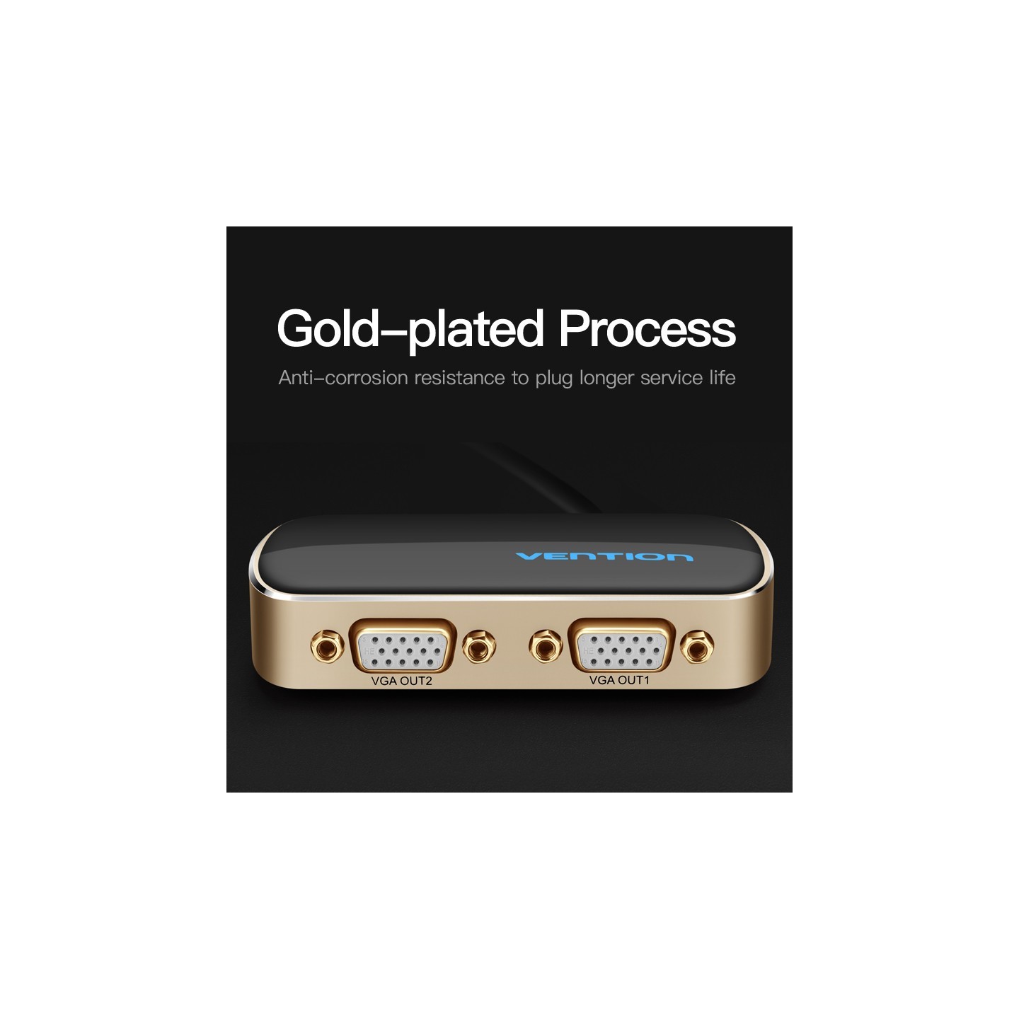 Vention VGA Splitter - DBABF - 2-Port with Power & VGA Cable 1.0m — Buy in Cyprus with Fast Delivery