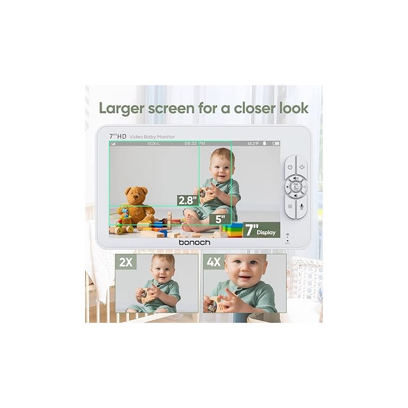 Buy Bonoch Portable Baby Monitor - BBM03 - 7'' PTZ Camera + Audio No WiFi in Cyprus, Nicosia, Limassol, Larnaka, Pafos