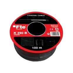 FTE Coaxial Cable - K290B - Coaxial Cable Black PE RG6 100m — Buy in Cyprus with Fast Delivery