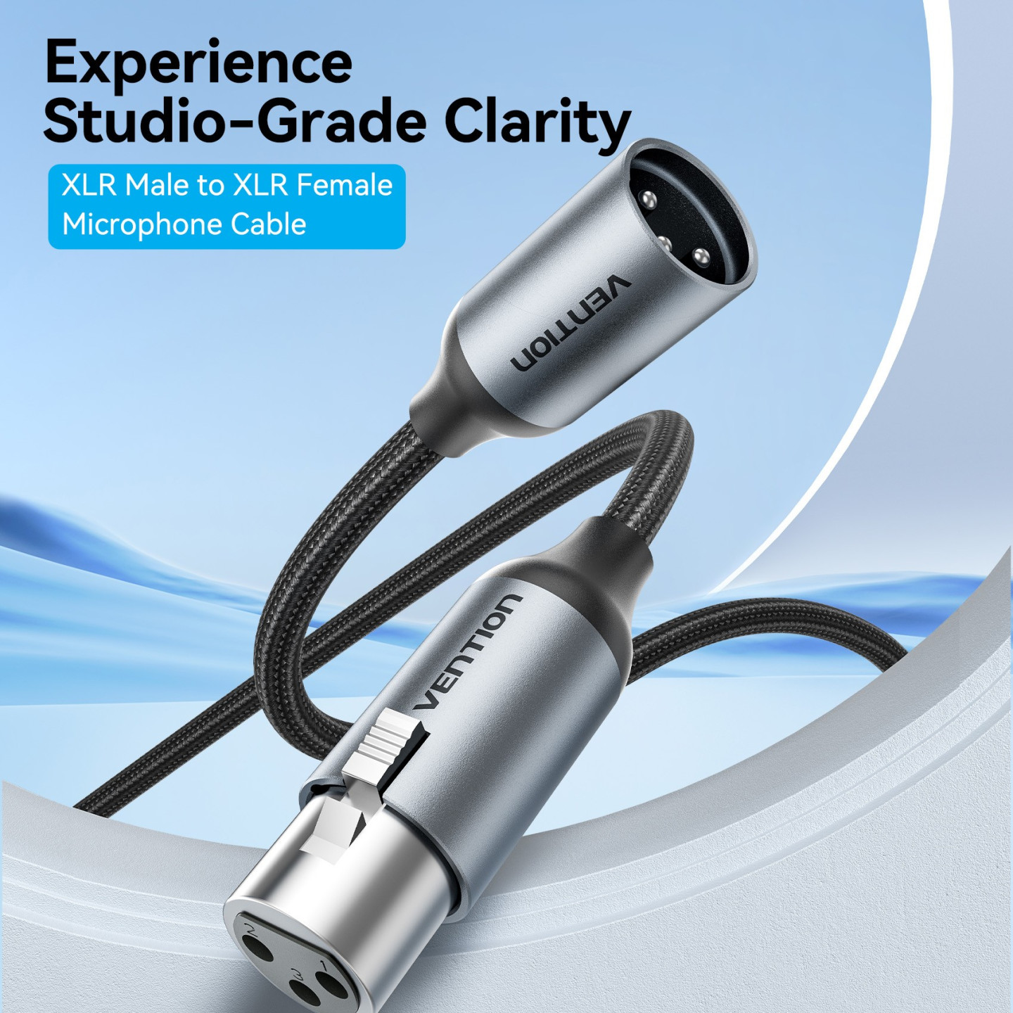 Vention AUDIO XLR M-F Cable - BKHHJ - Braided-Metal 5.0m — Buy in Cyprus with Fast Delivery