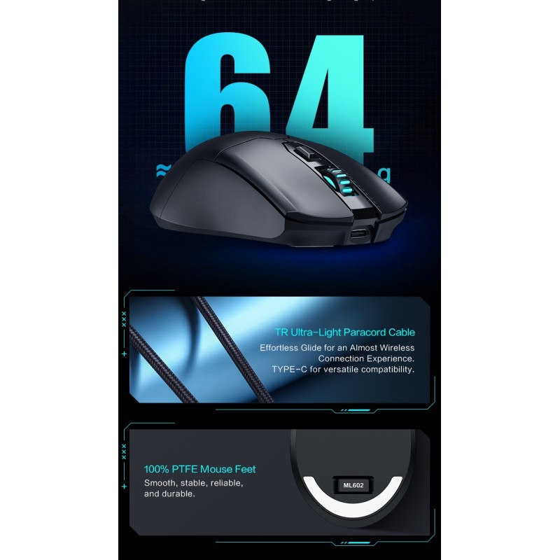 Buy Thunderobot Mouse - ML602 SE - Wireless Gaming Rechargeable Mouse Black in Cyprus, Nicosia, Limassol, Larnaka, Pafos