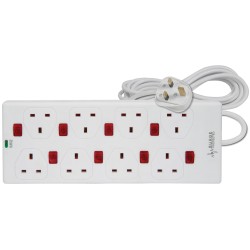 Buy Mercury 8-Gang Power Extension 2.0m with Switches & Surge Protection 429.797UK in Cyprus, Nicosia, Limassol, Larnaka, Pafos