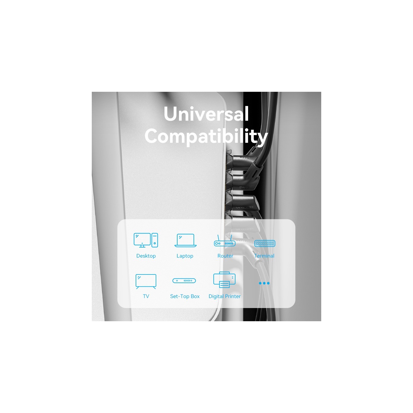 Vention Network Cable - IKLBH - Cat8 SFTP Rotate Right Angle Slim 2.0m Black — Buy in Cyprus with Fast Delivery