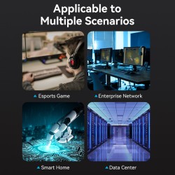 Buy Vention Network Cable - IKLBH - Cat8 SFTP Rotate Right Angle Slim 2.0m Black in Cyprus, Nicosia, Limassol, Larnaka, Pafos