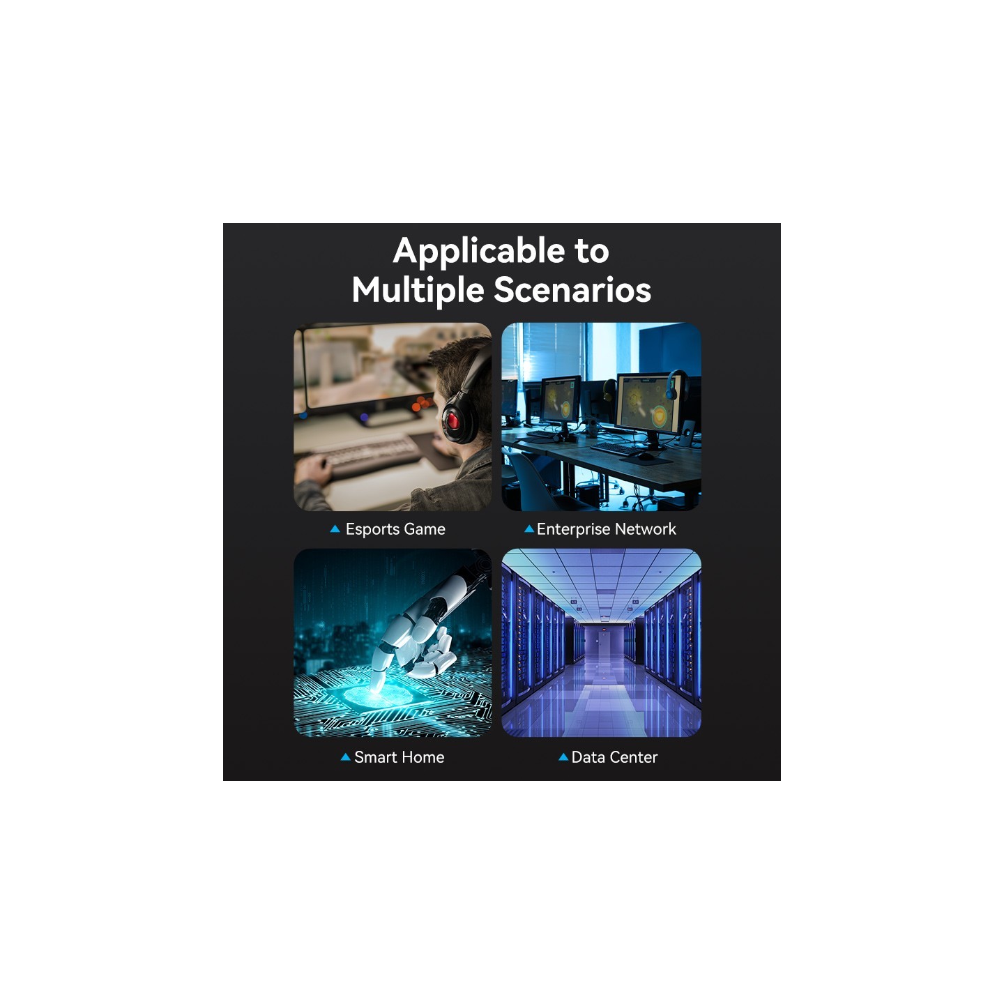 Vention Network Cable - IKLBH - Cat8 SFTP Rotate Right Angle Slim 2.0m Black — Buy in Cyprus with Fast Delivery