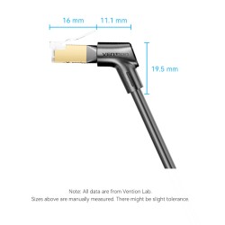 Buy Vention Network Cable - IKLBH - Cat8 SFTP Rotate Right Angle Slim 2.0m Black in Cyprus, Nicosia, Limassol, Larnaka, Pafos