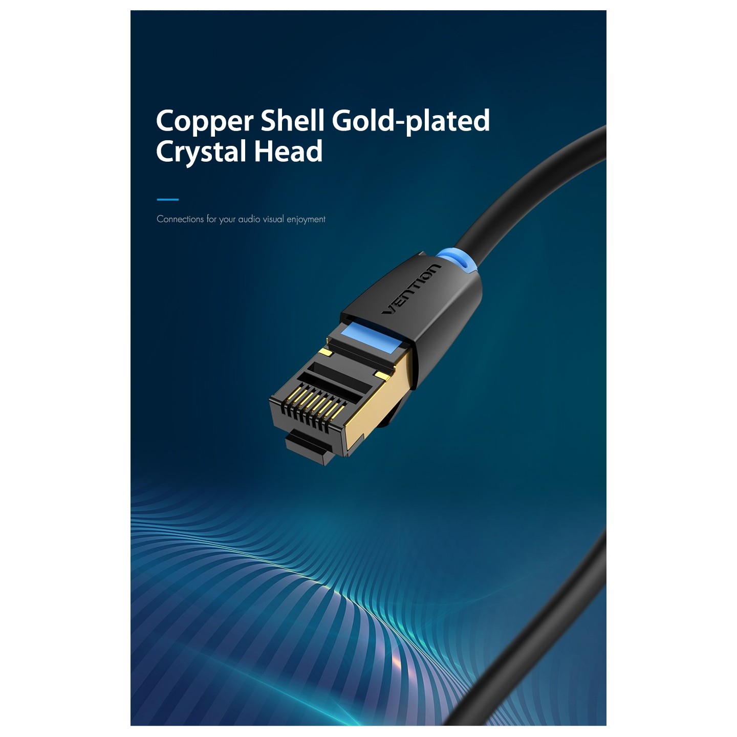 Vention Network Cable - CAT8 SFTP 10.0m Black — Buy in Cyprus with Fast Delivery