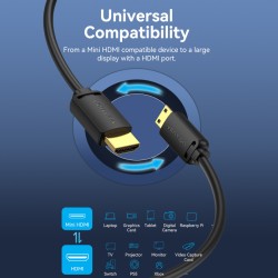 Buy Vention HDMI to HDMI Mini Cable - AGHBI - HDMI to HDMI Mini Cable - 3.0m in Cyprus, Nicosia, Limassol, Larnaka, Pafos