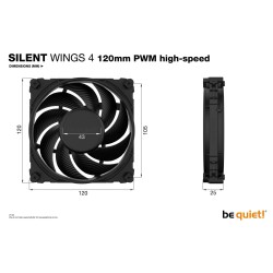 Buy be quiet! Silent Wings 4 120mm PWM High-Speed Case Fan - Black, 2500 RPM, 4-... in Cyprus, Nicosia, Limassol, Larnaka, Pafos