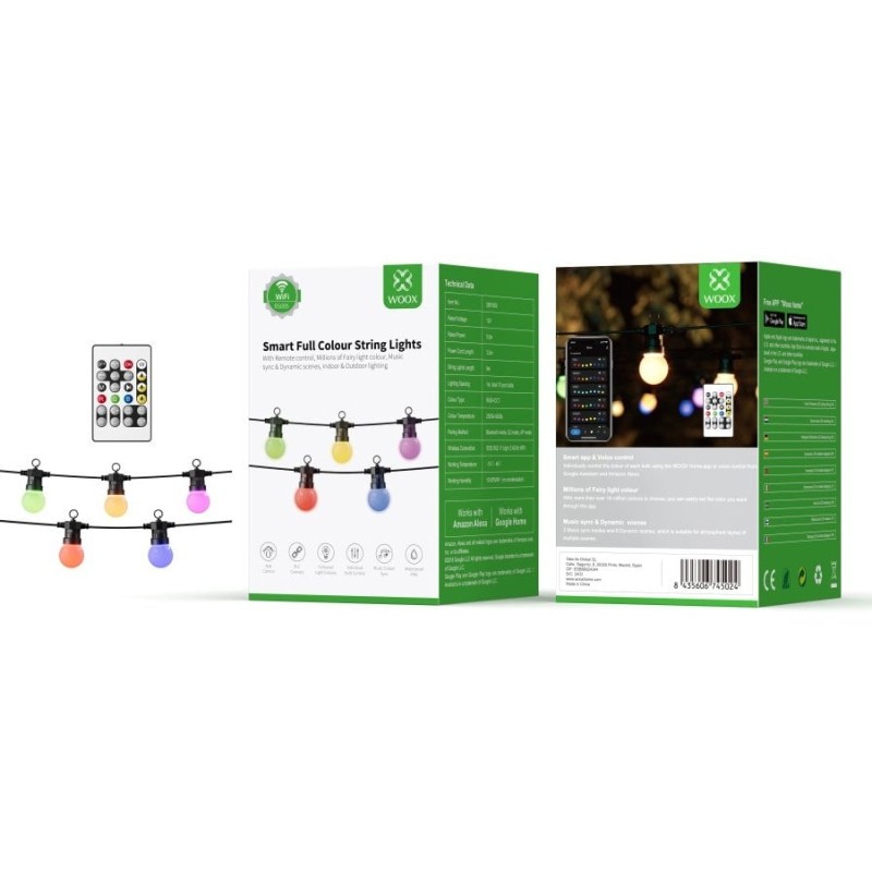 Buy WOOX Smart LED Decorative String Light Bulbs - R5195 - IP65 RGB & CCT 9.0m I... in Cyprus, Nicosia, Limassol, Larnaka, Pafos