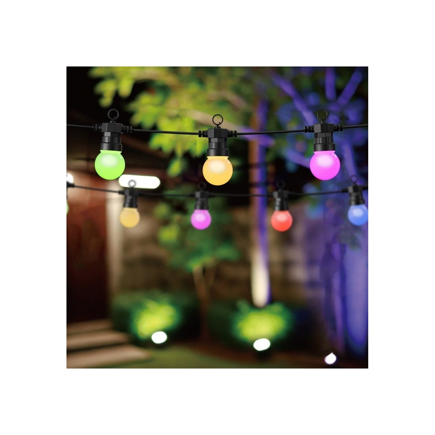 WOOX Smart LED Decorative String Light Bulbs - R5195 - IP65 RGB & CCT 9.0m Includes Remote Control