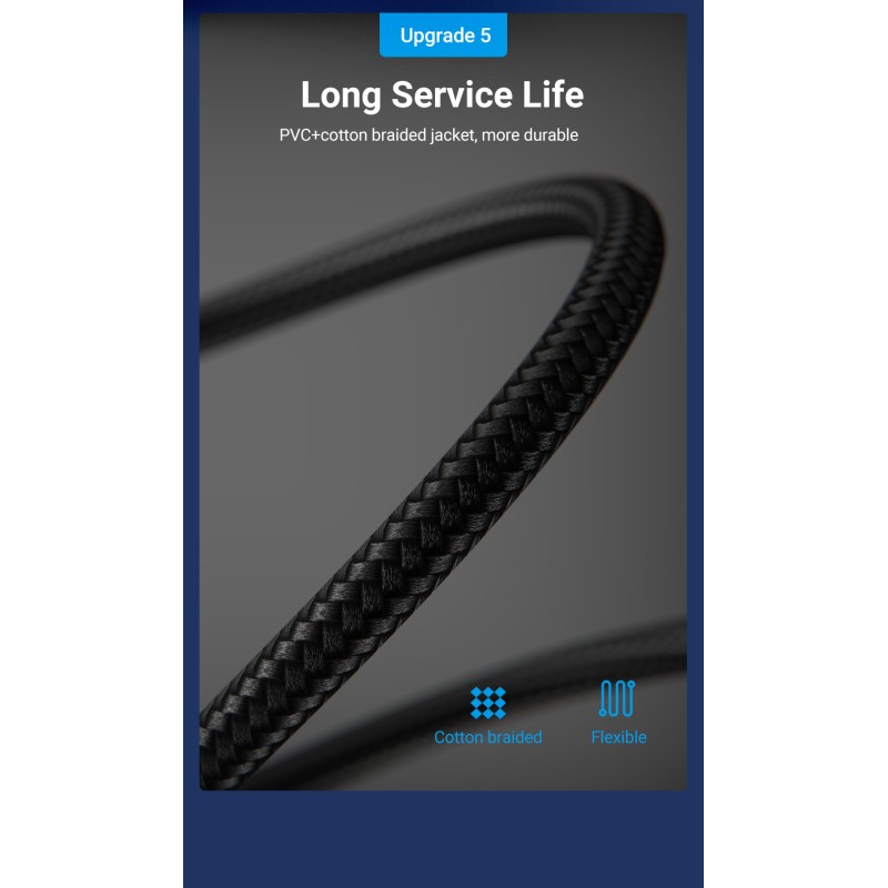 Buy Vention Network Cable - IKGBI - CAT8 SFTP Braided 3.0m Black in Cyprus, Nicosia, Limassol, Larnaka, Pafos