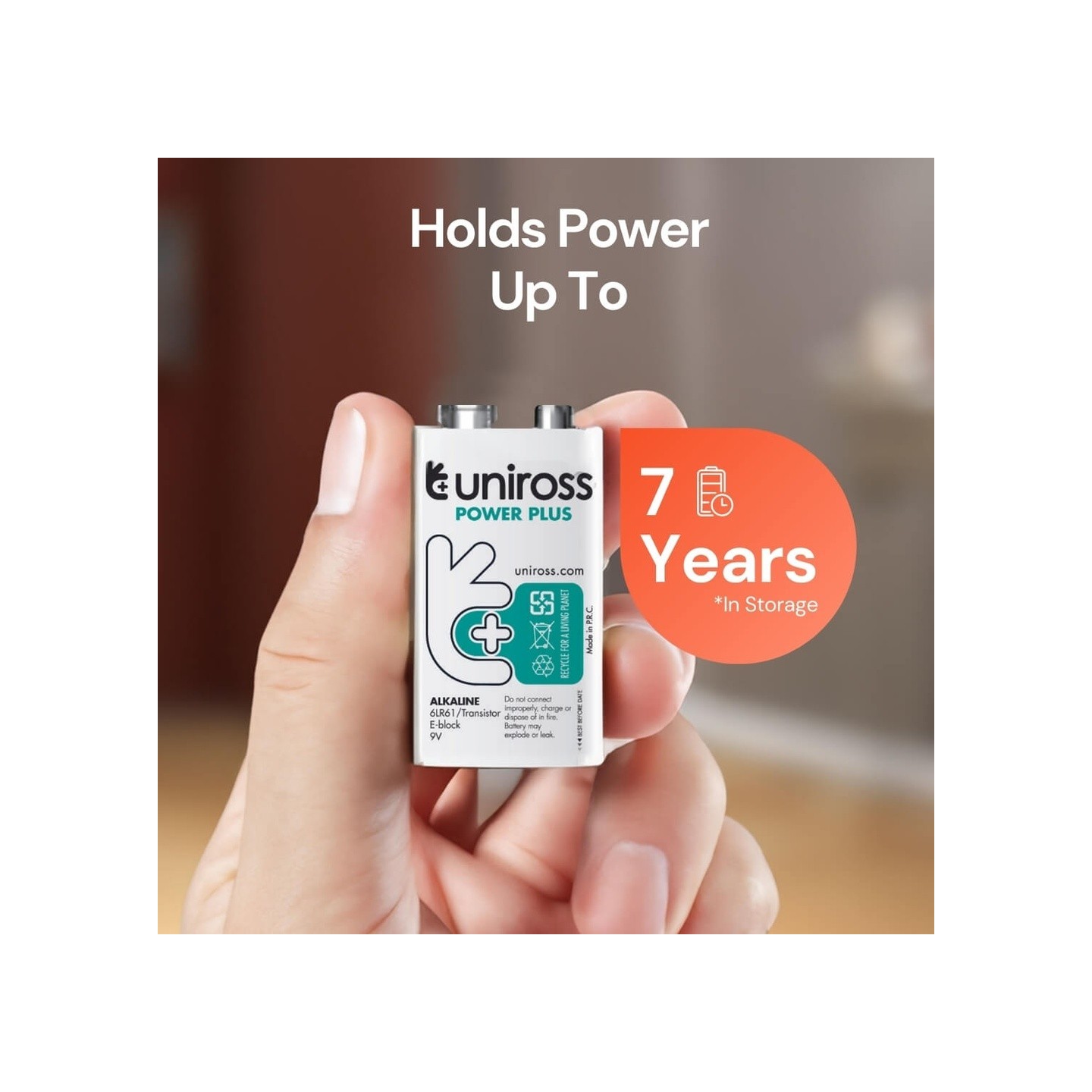 Uniross Alkaline PP3 9V Power Plus Battery - 1pc — Buy in Cyprus with Fast Delivery