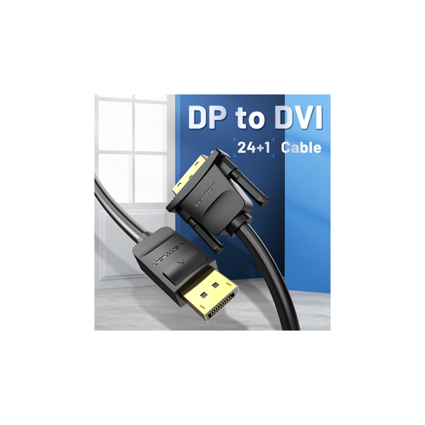 Vention DisplayPort Cable to DVI-D 24+1 - HAFBG - 1.5m — Buy in Cyprus with Fast Delivery