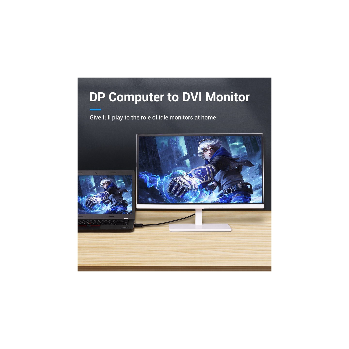 Vention DisplayPort Cable to DVI-D 24+1 - HAFBG - 1.5m — Buy in Cyprus with Fast Delivery