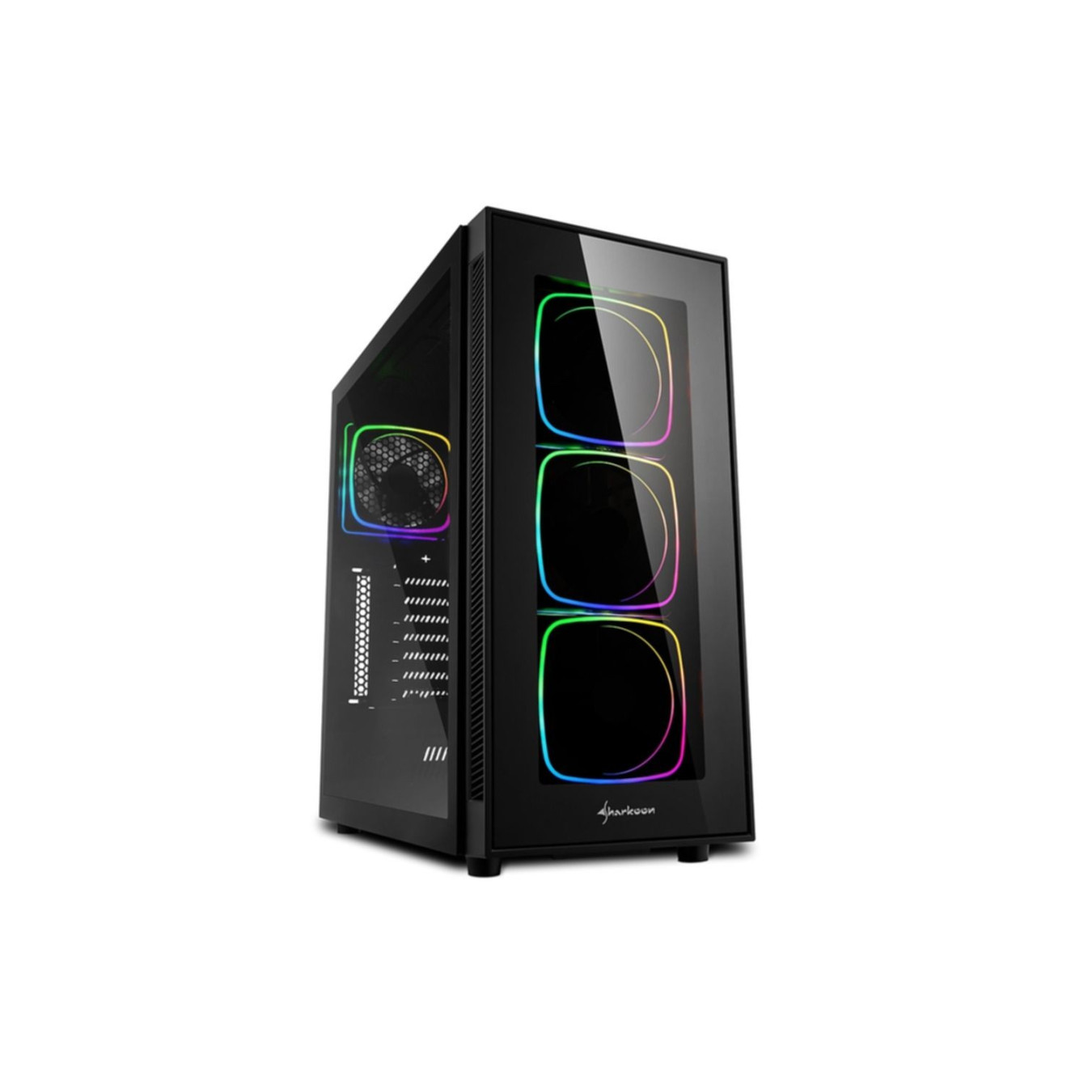 Sharkoon TG6 RGB - Mid Tower PC Case - Black, Tempered Glass & RGB, ATX/mATX/Mini-ITX, 400mm GPU