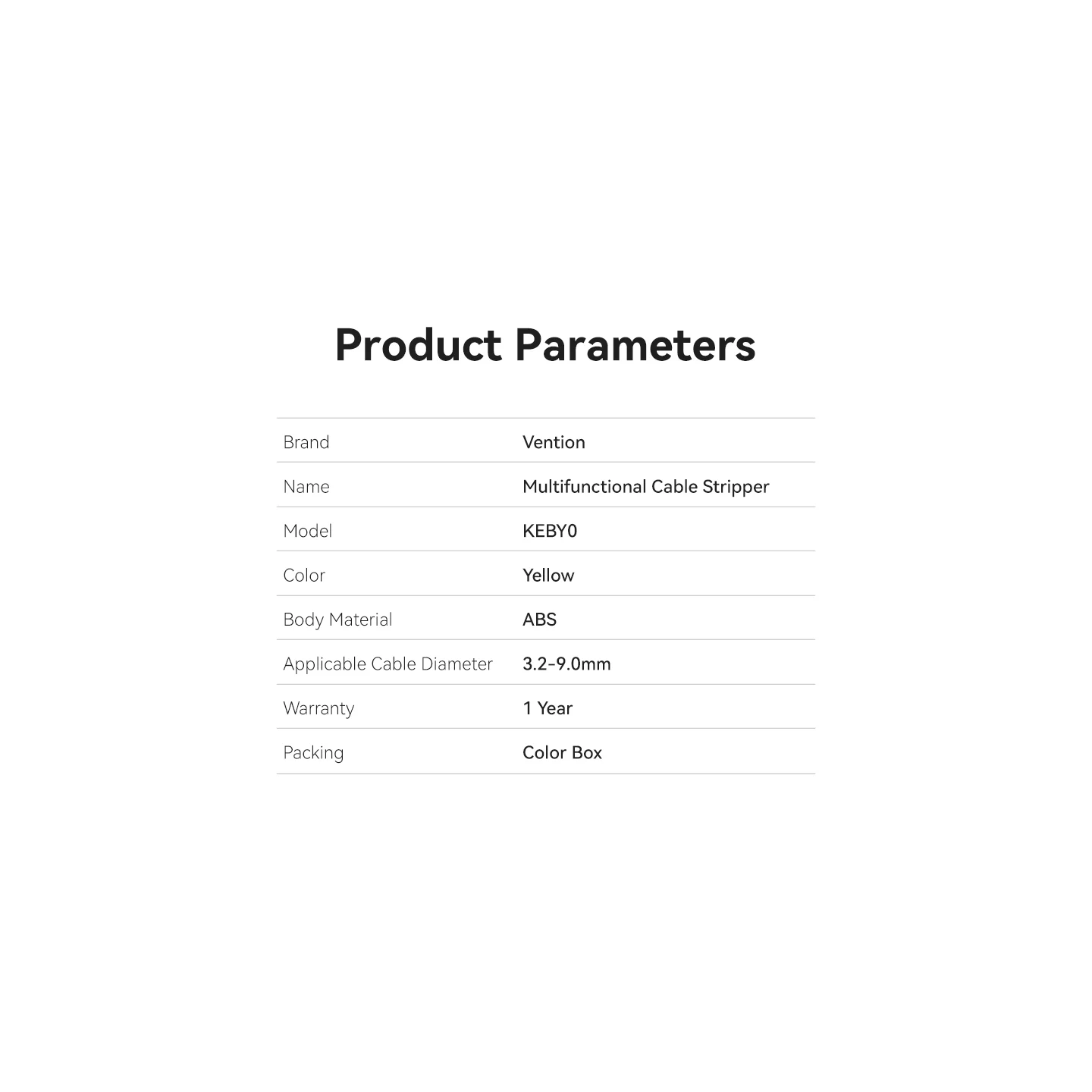 Vention NETWORK Tool Coaxial Cable Stripper - KEBY0 - Yellow — Buy in Cyprus with Fast Delivery