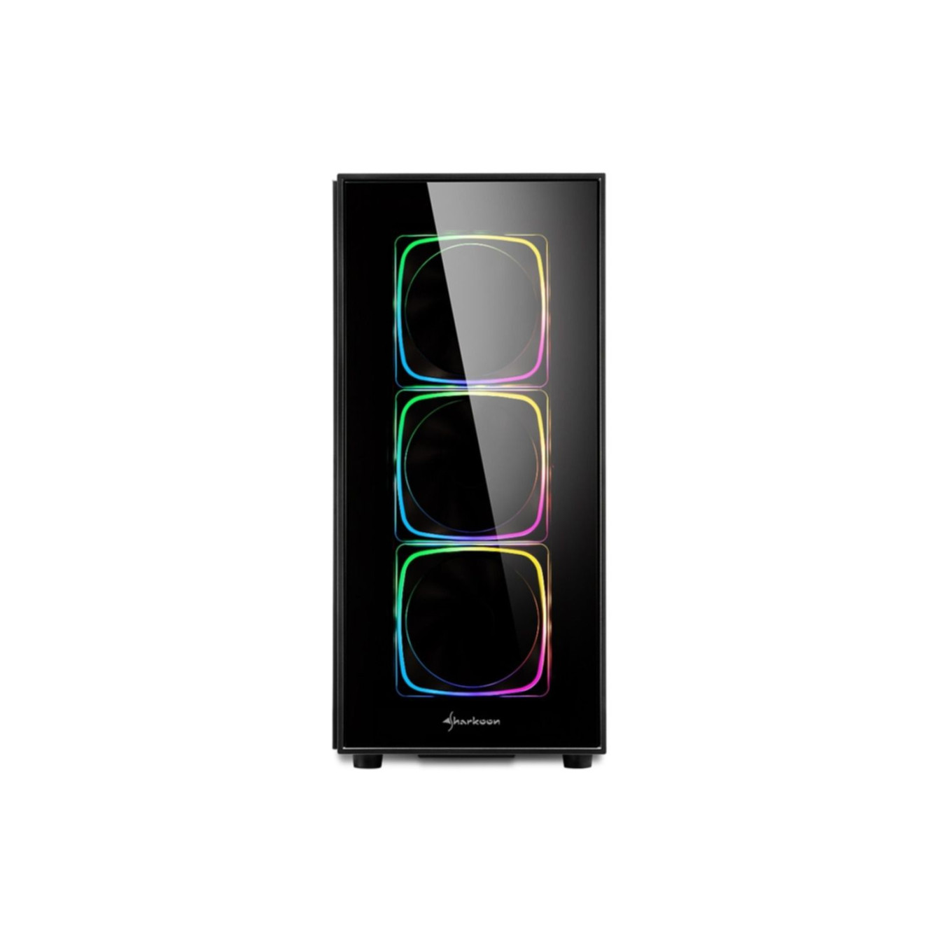 Sharkoon TG6 RGB - Mid Tower PC Case - Black, Tempered Glass & RGB, ATX/mATX/Mini-ITX, 400mm GPU