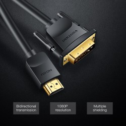 Buy Vention HDMI Cable to DVI - ABFBJ - HDMI to DVI 24+1 BiDirection 5.0m in Cyprus, Nicosia, Limassol, Larnaka, Pafos