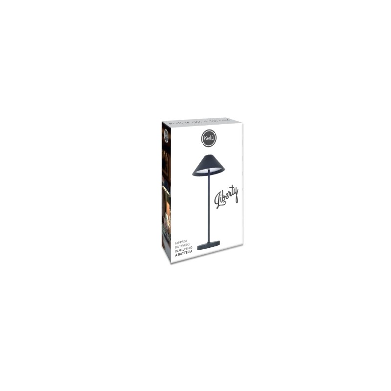 Buy KELU LIBERTY Table Lamp - USB-C Rechargeable IP54 Aluminium 240LM 4000mAh Black in Cyprus, Nicosia, Limassol, Larnaka, Pafos