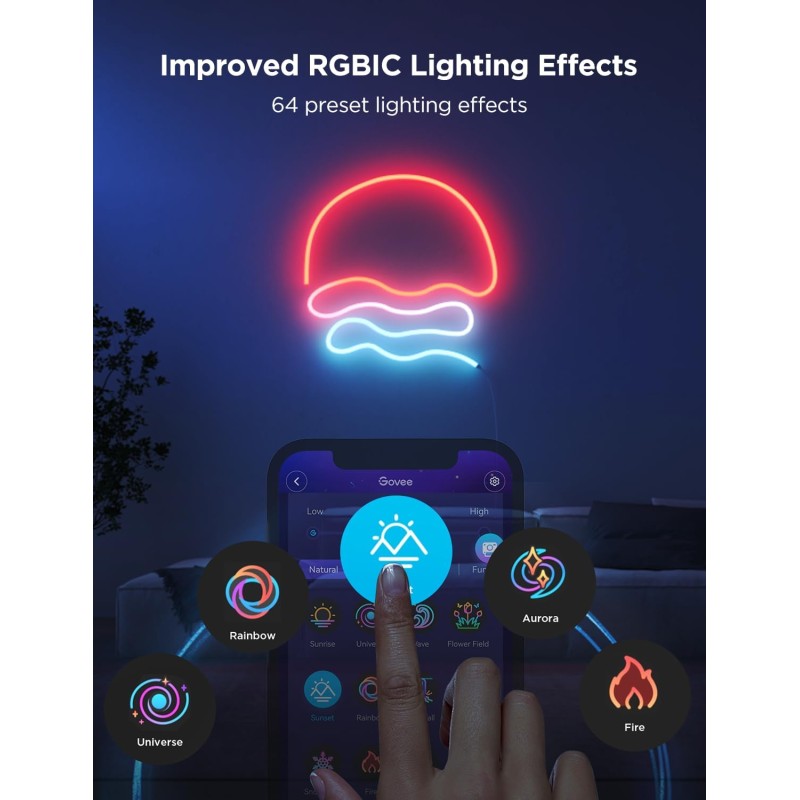 Buy Govee Gaming Wall Neon Rope Light - H61D5 - 2 5m (Matter) in Cyprus, Nicosia, Limassol, Larnaka, Pafos