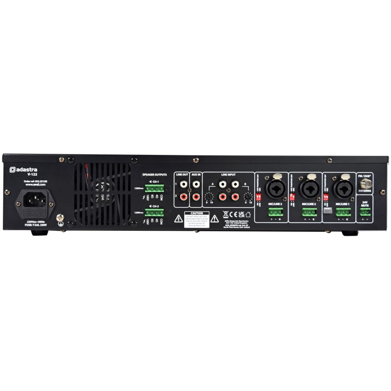 Buy Adastra V122 100V Matrix Amplifier 2x120W FM USB BT - 953.251UK - 2x120W FM ... in Cyprus, Nicosia, Limassol, Larnaka, Pafos