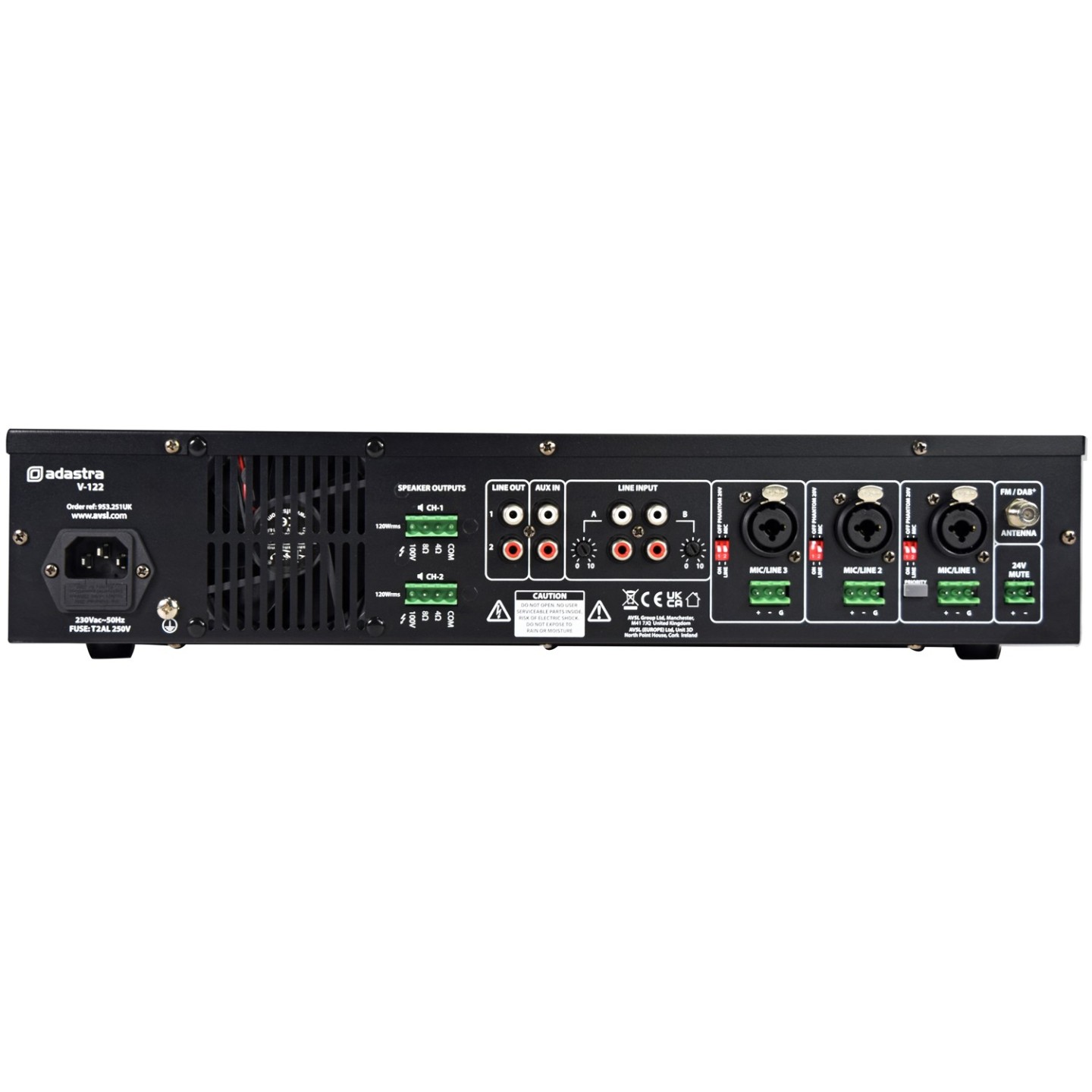 Adastra V122 100V Matrix Amplifier 2x120W FM USB BT - 953.251UK - 2x120W FM USB BT — Buy in Cyprus with Fast Delivery