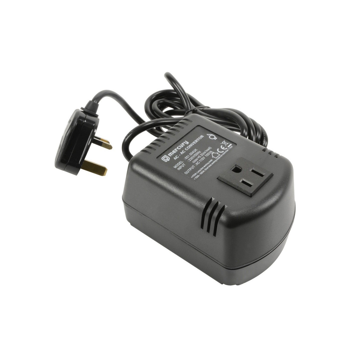 Mercury UK2US100VA US to UK Voltage Converter 230V-110V 100W - 651.004UK - US to UK Voltage Converter 230V-110V 100W