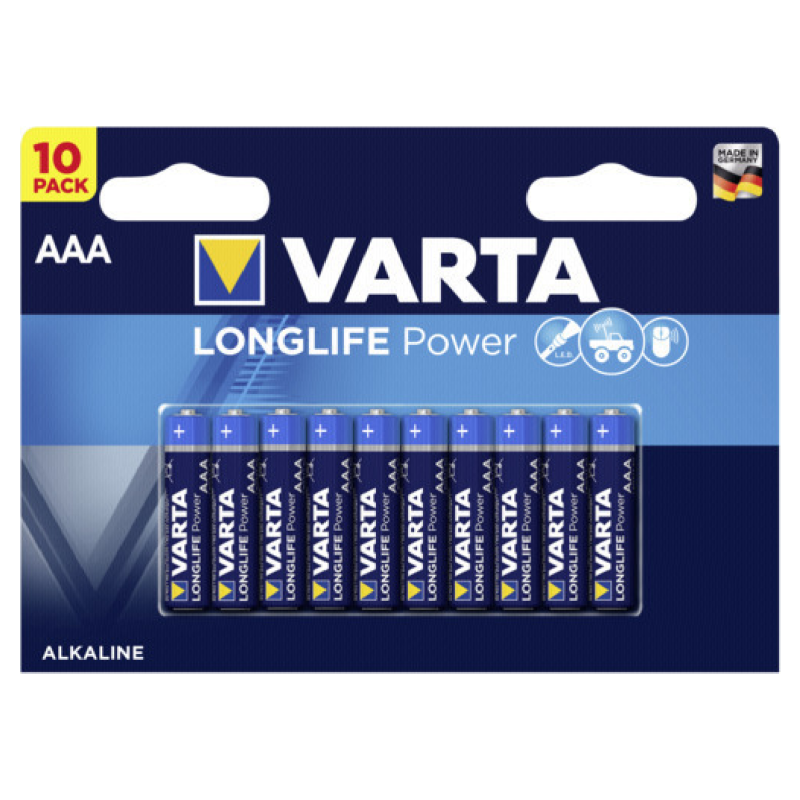 Buy Varta AAA Battery - Alkaline 10pcs Longlife Power in Cyprus, Nicosia, Limassol, Larnaka, Pafos