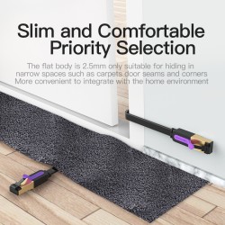 Buy Vention Network Cable - ICABN - CAT7 Flat 15.0m Black in Cyprus, Nicosia, Limassol, Larnaka, Pafos