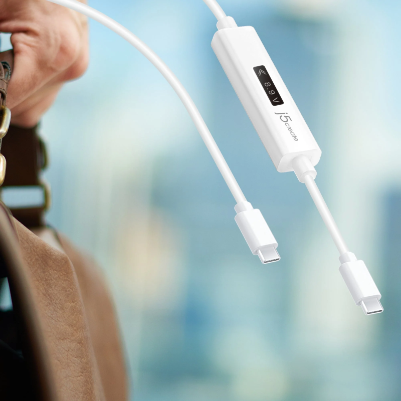 Buy j5create Charging Cable USB-C to USB-C - JUCP14 - with OLED Dynamic Power Me... in Cyprus, Nicosia, Limassol, Larnaka, Pafos