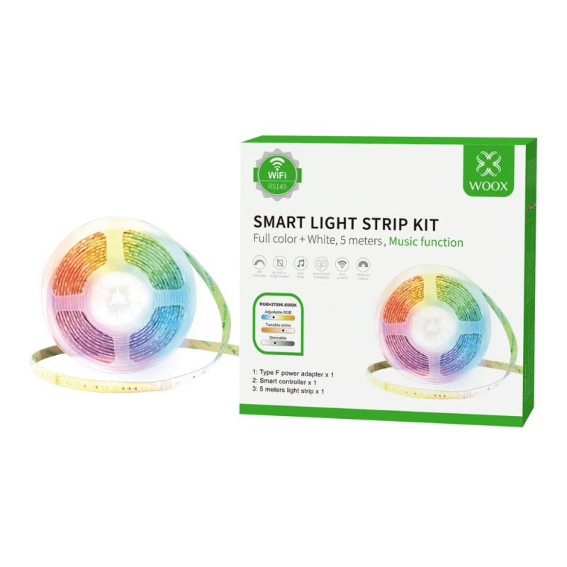 Buy WOOX Smart RGB LED Strip Kit - R5149 - Smart RGB LED Strip Kit 24W IP64 with... in Cyprus, Nicosia, Limassol, Larnaka, Pafos