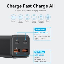 Buy Vention Charger Desktop Station 100W 2xC 2xA+240W Cable Black - FBSBG-UK - 1... in Cyprus, Nicosia, Limassol, Larnaka, Pafos