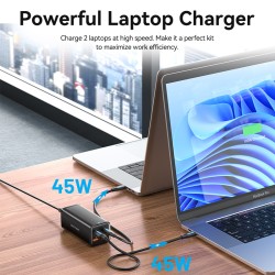 Buy Vention Charger Desktop Station 100W 2xC 2xA+240W Cable Black - FBSBG-UK - 1... in Cyprus, Nicosia, Limassol, Larnaka, Pafos