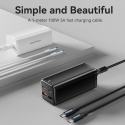 Buy Vention Charger Desktop Station 100W 2xC 2xA+240W Cable Black - FBSBG-UK - 1... in Cyprus, Nicosia, Limassol, Larnaka, Pafos