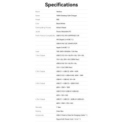 Buy Vention Charger Desktop Station 100W 2xC 2xA+240W Cable Black - FBSBG-UK - 1... in Cyprus, Nicosia, Limassol, Larnaka, Pafos