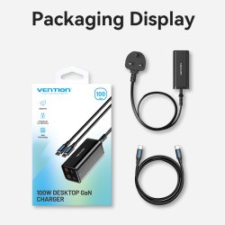 Buy Vention Charger Desktop Station 100W 2xC 2xA+240W Cable Black - FBSBG-UK - 1... in Cyprus, Nicosia, Limassol, Larnaka, Pafos