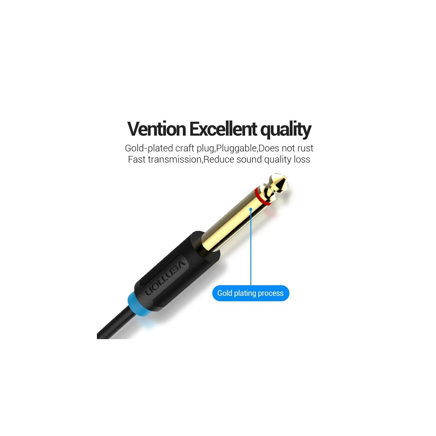 Vention Audio - BACBI - 3.5mm M to 2x6.3mm M Cable 3.0m — Buy in Cyprus with Fast Delivery