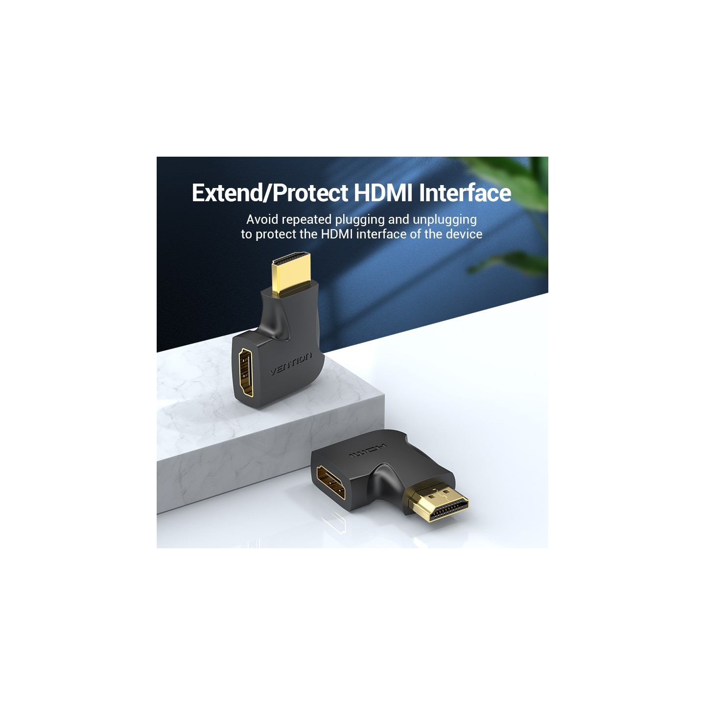 Vention HDMI Adaptor - AIPB0 - 90 Degree Vertical Flat 4K60Hz — Buy in Cyprus with Fast Delivery