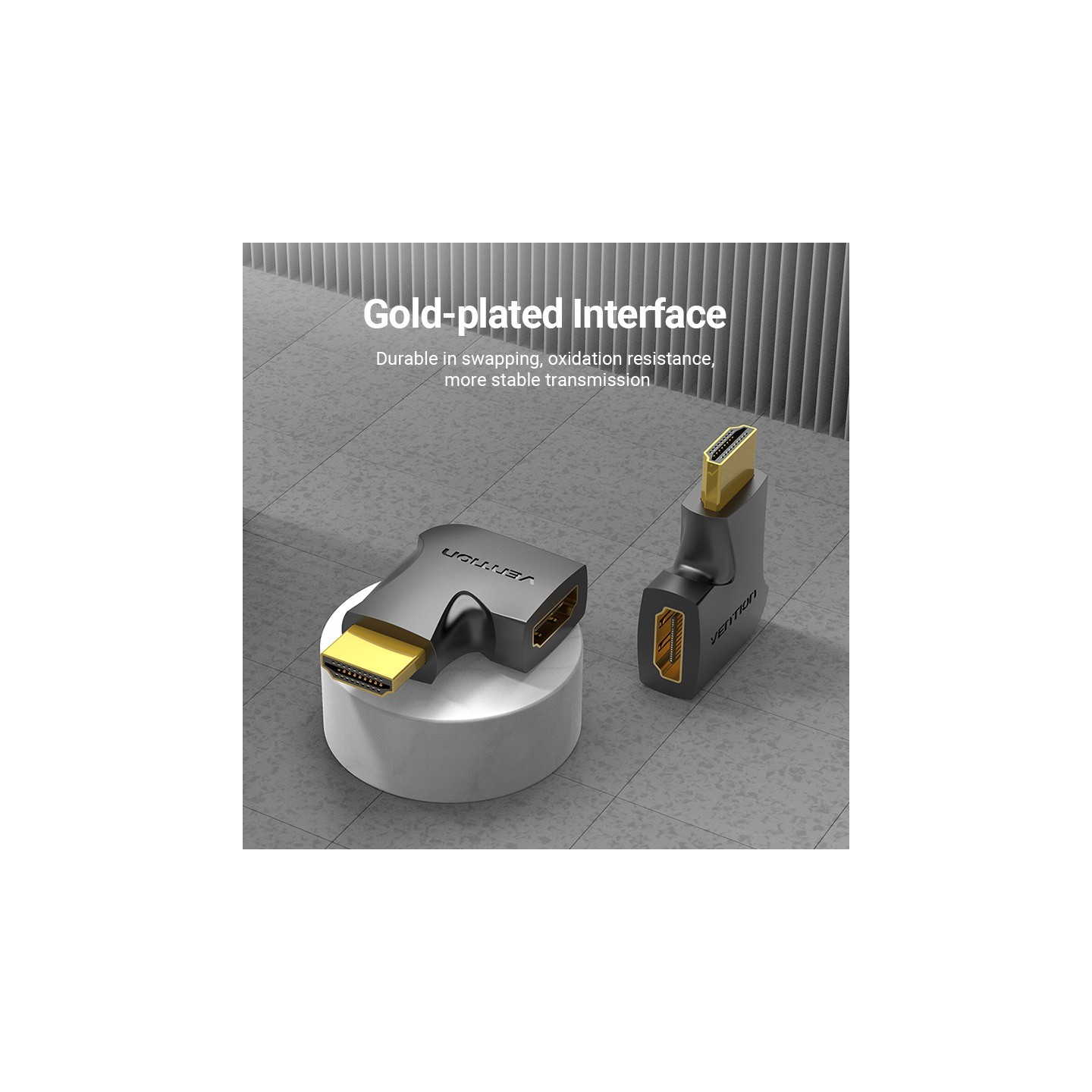 Vention HDMI Adaptor - AIPB0 - 90 Degree Vertical Flat 4K60Hz — Buy in Cyprus with Fast Delivery