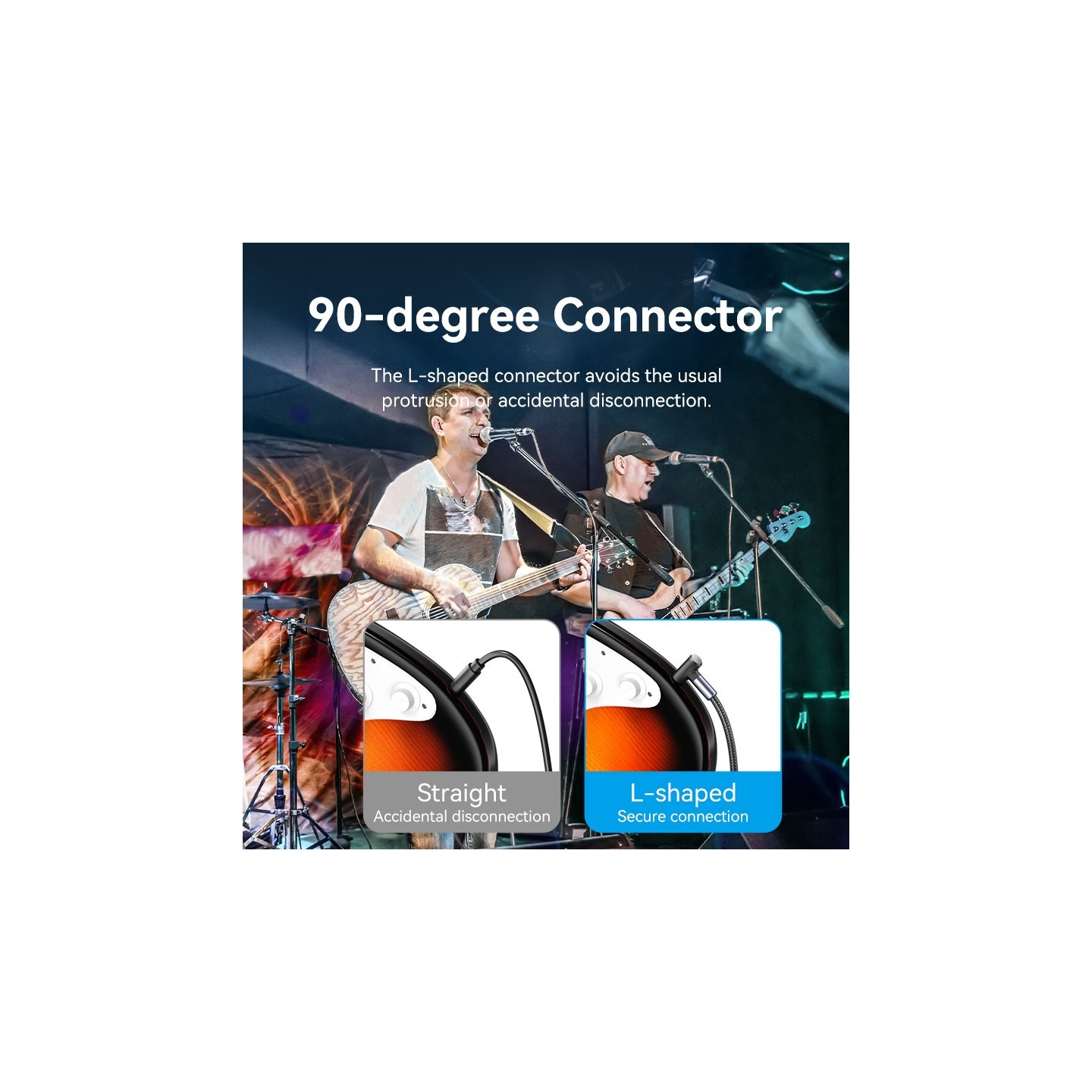 Vention AUDIO - BKEHJ - 6.3mm M-M Braided Cable Right Angle 5.0m — Buy in Cyprus with Fast Delivery