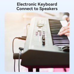 Buy Vention AUDIO - BKEHJ - 6.3mm M-M Braided Cable Right Angle 5.0m in Cyprus, Nicosia, Limassol, Larnaka, Pafos